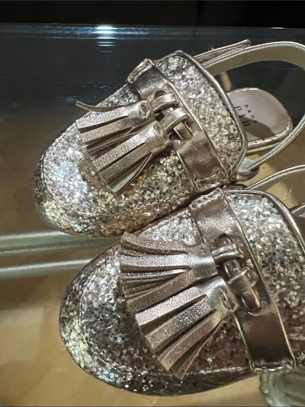 GAP Baby Glitter Tassel Loafers - Rose Gold